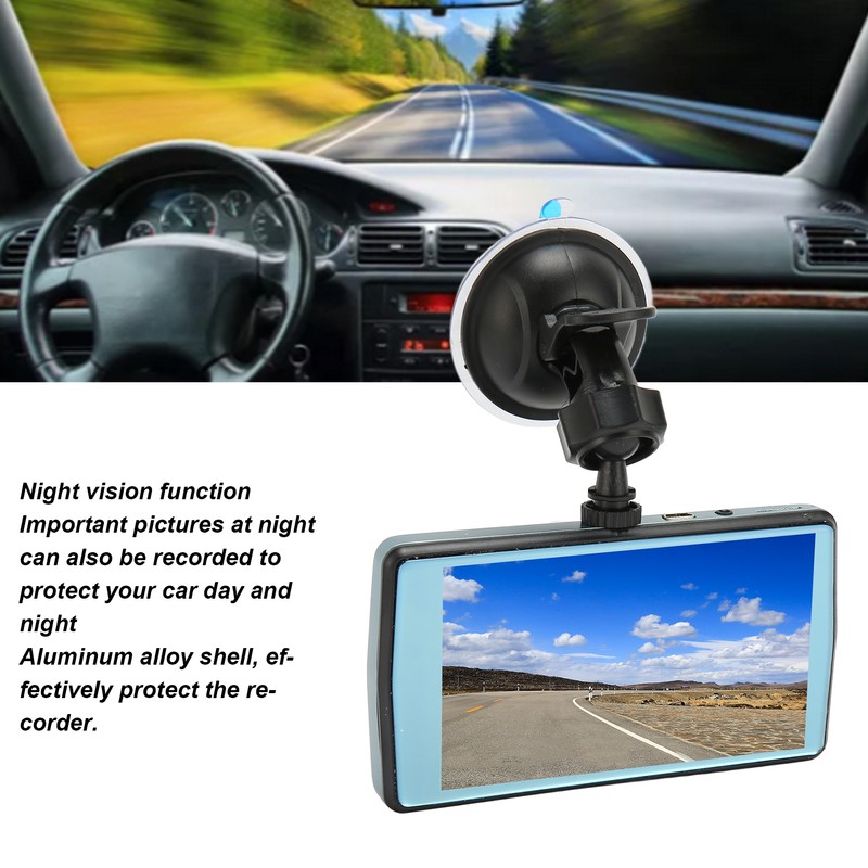 4.5in Car Dash Cam with Dual Lens 1080P HD 170