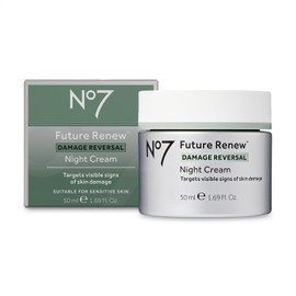 No7 Future Renew Damage Reversal Night Cream - Anti Aging Face Moisturizer - Infused with Peptide Technology to Reverse Visible Signs of Damage - Skin Barrier Repair for Dry Skin (1.69 Oz)
