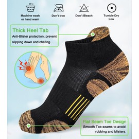 Heyoboy Womens Cotton Ankle Socks Anti-blister Thick Cushioned Wicking Athletic Running Socks 5 Pairs