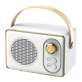 Retro Speaker Clear Sound Portable Wireless Vintage Small Speaker for Home Travel Outdoor White