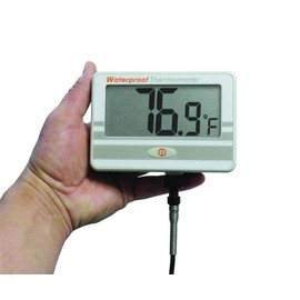 Sper Scientific Large Display Temperature Monitor 800116 – High Accuracy Thermistor Probe, Extra-Large Readable Display, Waterproof, 19” Probe with Clamp for Food Processing, Boilers & Grain