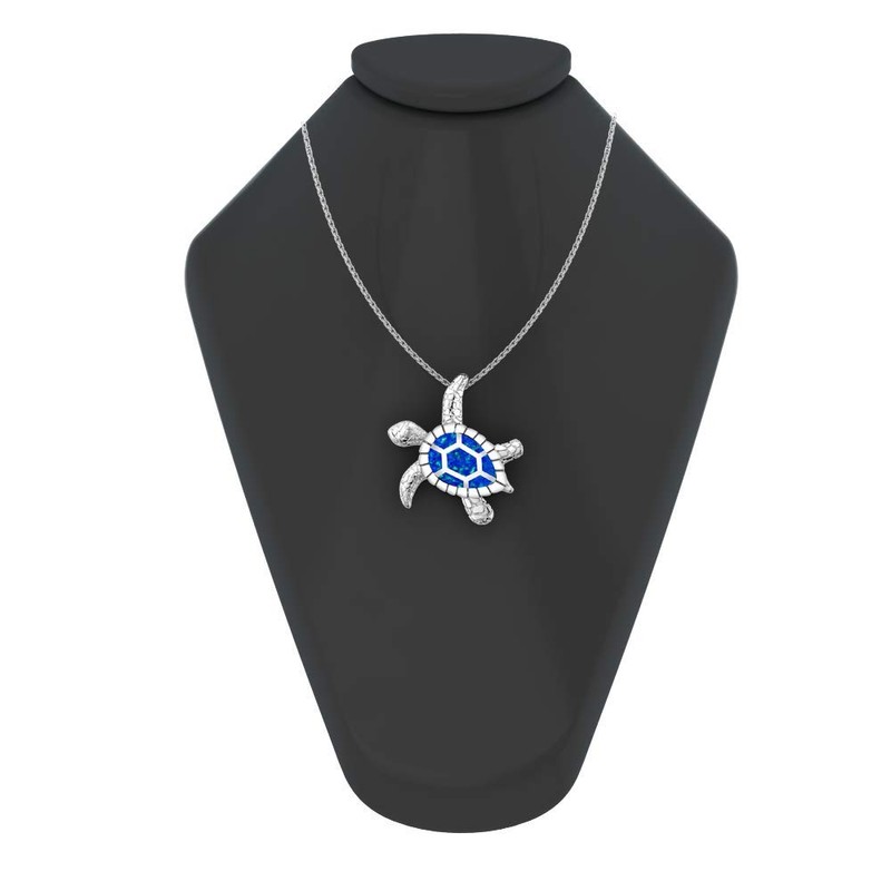 Belinda Jewelz - Collar con colgante de tortuga de plata