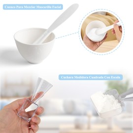 NUOWEI Cuencos Para Mezclar Mascarillas, 7 Piezas Juego De Tazones Para Mezclar Mascarillas Faciales Reutilizables, Herramienta De Mascarilla Facial Se Puede Utilizar En Mascarillas Mixtas