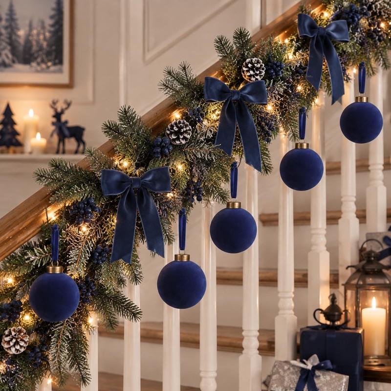 Velvet Christmas Balls Bulk Shatterproof Plastic Christmas Tree Decorations for