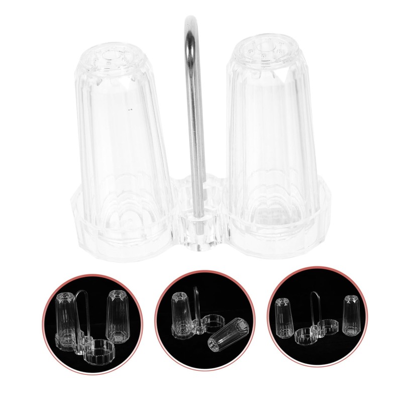 MAGICLULU 2 Sets Dispenser Holder Acrylic Spice Bottle Condiment Jar