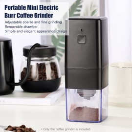 Mini Electric Burr Coffee Grinder with Adjustable Coarse Fine Grinding Removable Chamber