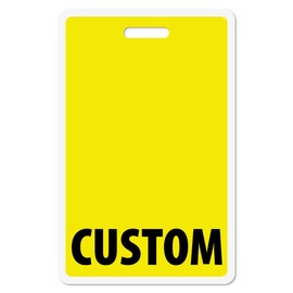 Custom Bright Yellow Badge Buddy (ID Vertical) - Double Sided Full Color Backer Card with Border- Durable and Water Resistant Great for Security, Trade Show, Visitor, Work Badge