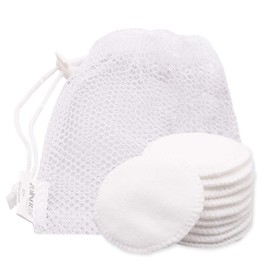 ZOLLNER24 Set of 10 Reusable Make-Up Pads Washable with Laundry Bag