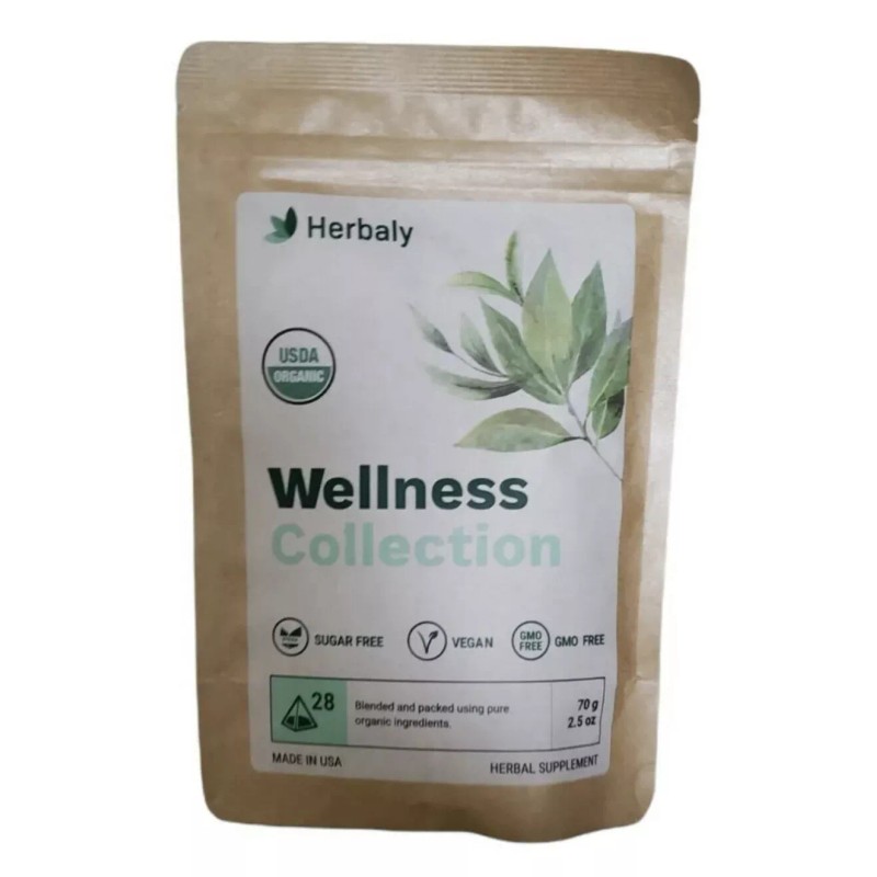 Herbaly Wellness Collection Tea - Vegan Gluten free, 28 Count