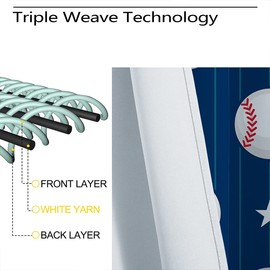 Baseball Blackout Curtains Home Decor,American Flag Professional Grand Arena Stadium League Rod Pocket Thermal Insulated Drapes Darkening Window Curtain for Girls Boy Bedroom Living Room 63 x 63 Inch