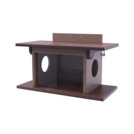 AmishToyBox.com Amish-Made Squirrel House Feeder, Eco-Friendly Poly Lumber Post-Mount... - Tudor Brown/Weathered Wood