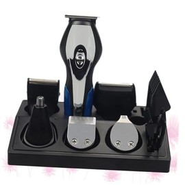 1pc USB Rechargeable Men Shaver and Trimmer Set Multi-Function Hair Cutting Kit with Nose Hair Compact Electric Clippers for Grooming Efficient Blades Travel-Friendly Design Black