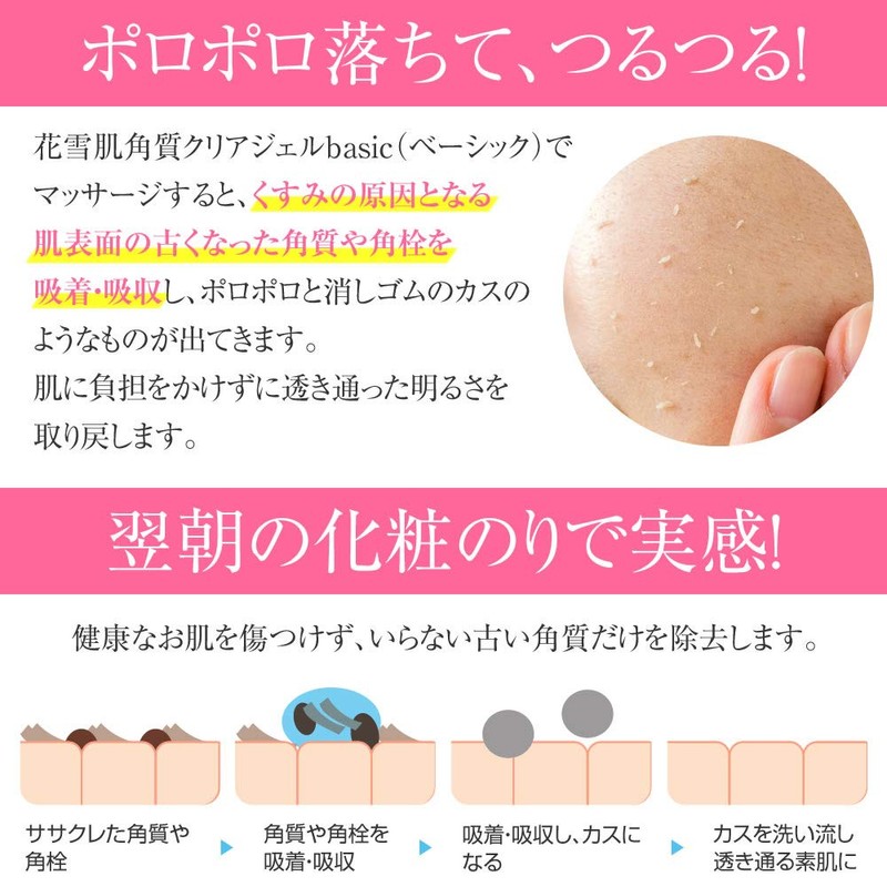 花雪肌 (はなゆき) 角質クリアジェル (ピーリング ジェル / 240ml) ポロポロ 角質オフ (毛穴ケア/角質ケア/毛穴