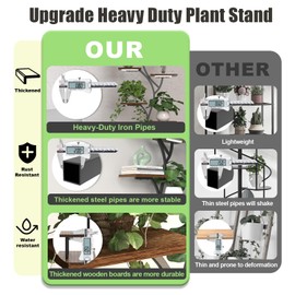 Hobuska Plant Stand Indoor with Grow Lights, 67" Tall Corner Plant Shelf Flower Stand, 8 Tier Indoor Plant Rack for Living Room, Bedroom, Office, Home Decor, Black