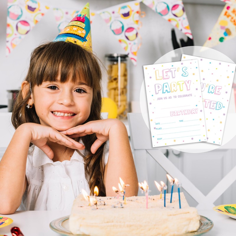 lamocho Let's Party Birthday Invitations For Boys Girls, Birthday Party