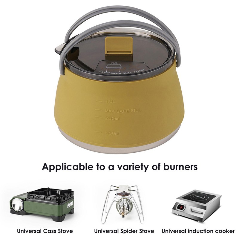 Outdoor Camping Kettle Portable Folding Silicone Kettle Tea Pot Coffee