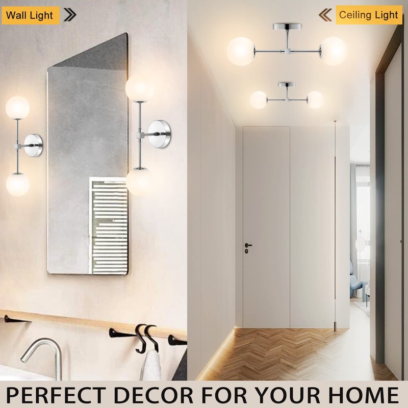 BAODEN Modern Wall Sconce 2-Lights Industrial Mid Century Bathroom Vanity