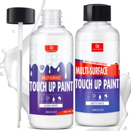 White Touch Up Paint Pen - 7oz Multi Surface Quick-Dry Repair, Fix Scratches, Marks on Walls, Doors, Cabinets, Wood, Furniture, Bathtubs, Tiles & Radiators, Fast-Drying Interior Paint (Glossy + Matte)