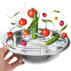 UPKOCH 1pc Laundry Tub Large Container Meal Containers Blush Set Soup Bowl Dish Basin Foot Soaking Tub Food Bowl Home Tableware Soup Basin Storage Bowl Silver Food Stainless Steel