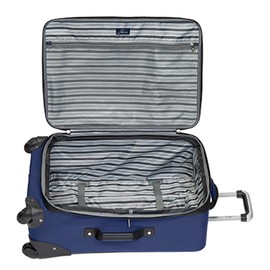 Skyway Epic Softside Medium Checked Luggage - Lightweight Suitcase with Wheels | TSA Approved Travel Bag | Spinner Suitcase | Large Luggage Set with Telescoping Handle, 24 inch, Surf Blue