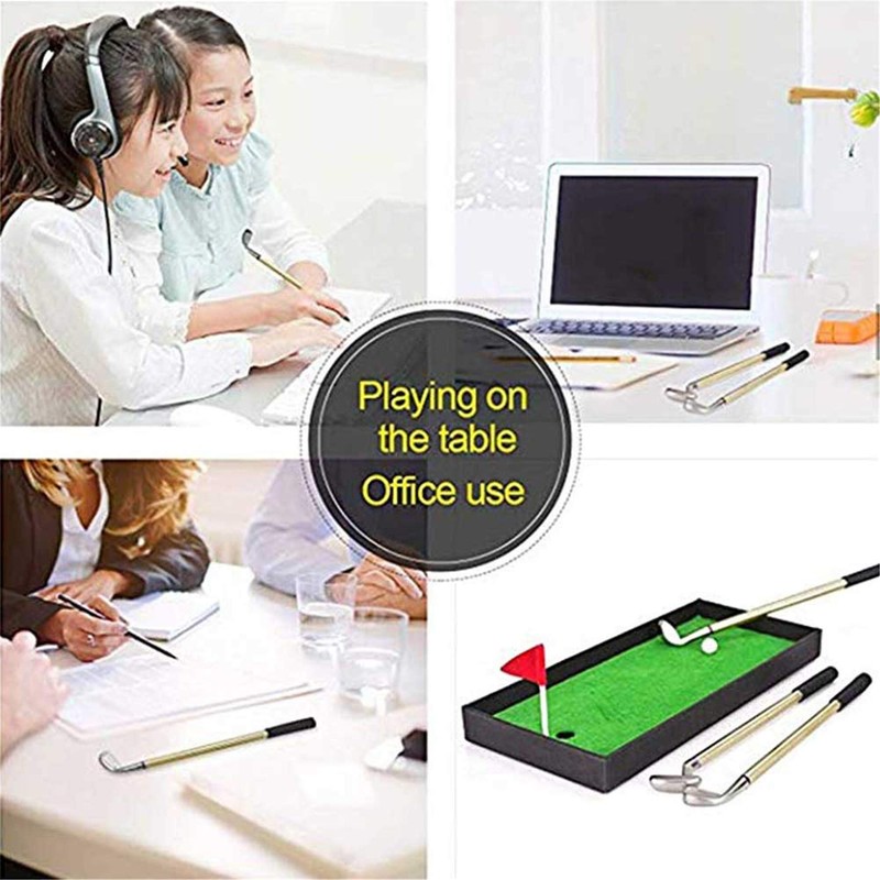 Mini Golf Club Putter Ballpoint Pen Golfers Gift Box Set