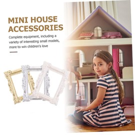 ABOOFAN 6pcs Resin Mini Photo Frames Vintage Decor Ornaments for Craft Projects Diy Miniature Houses Nail Art Displays