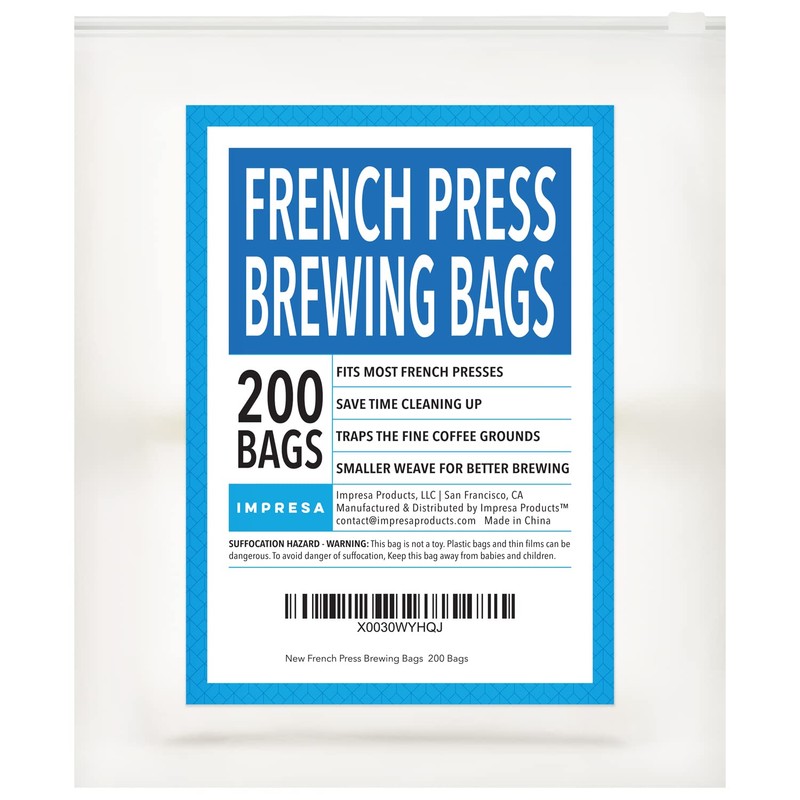 [200 pack] No Mess French Press Brew Bag to Save