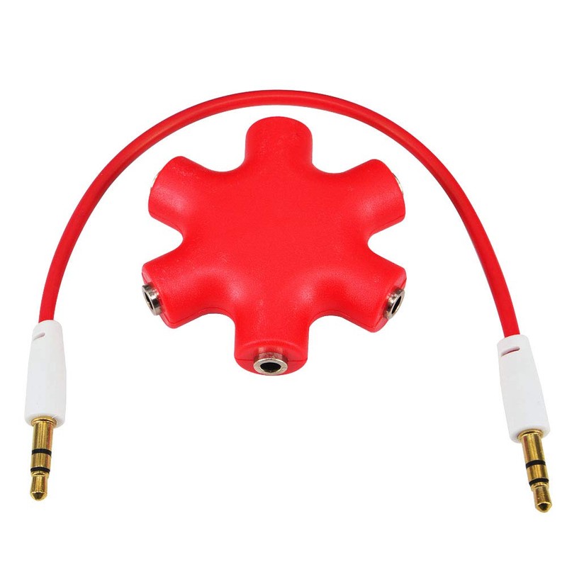 3.5mm Headphone Jack Splitter 3.5 Audio 5 Way 6 Port