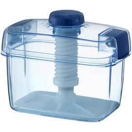 TIKUSAN Instant Pickle Maker Vegetable Press Tsukemono Container Rectangle Made in Japan BPA Free (Blue, 2.2L)
