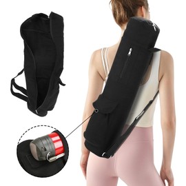 Leapiture Yoga Pad Bag Canvas Yoga Mat Storage Bag Multifunctional Yoga Bag Yoga Carrier Backpack with Adjustable Strap for Yoga Mat Storage