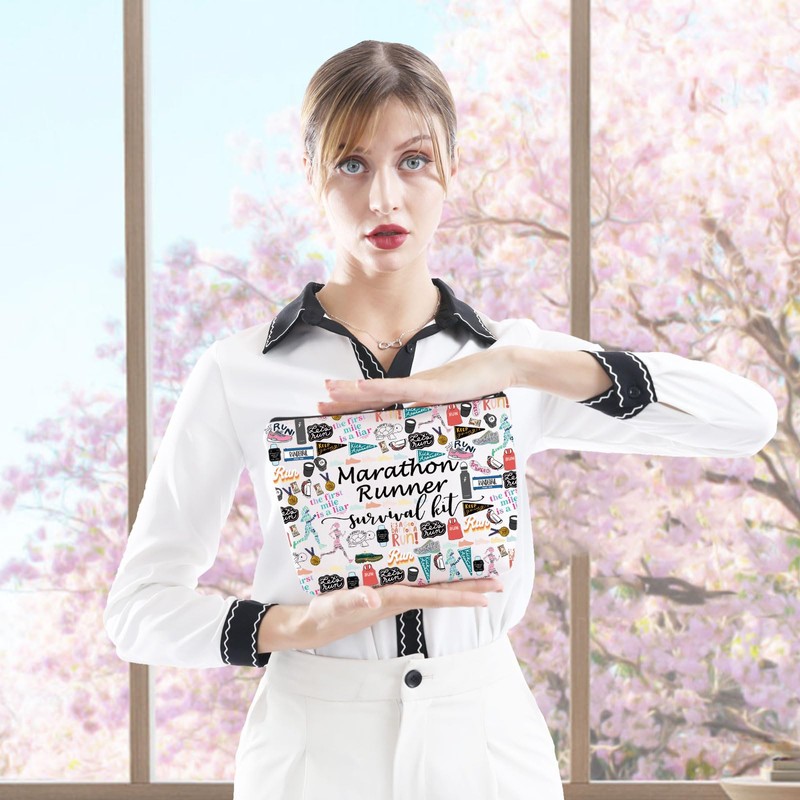 JTOUK Running Runner Gift Marathoner Gift Marathon Runner Zipper Pouch