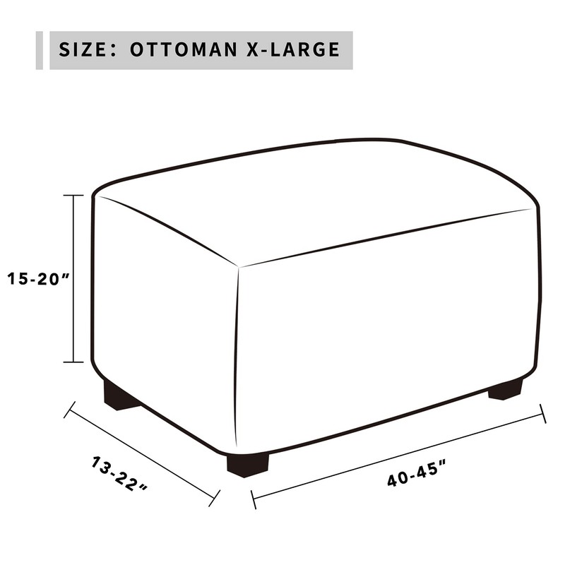Easy-Going Funda otomana elástica fácil de Usar, Taburete de Almacenamiento