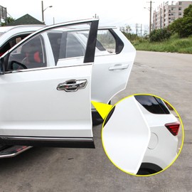 DSO Car Door Guard, 5M Car Edge Trim Rubber Seal Protector U Shaped Car Protection Door Edge Guard Fit Most Cars (White)