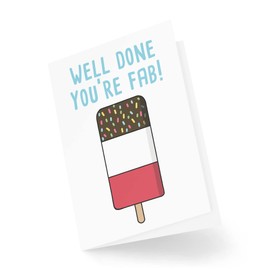 Congratulations Cards | Well Done You're Fab Card | For Her Him Graduation Passed Driving Test Proud Of You Son Daughter Niece | CBH588