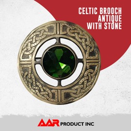 AAR Men's Kilt Brooch Pin Stones Scottish Fly Plaid Celtic Antique Plated Norse Vintage Jewelry, Antique, no gemstone