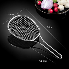 perfk Coarse/Fine Mesh Strainers for Kitchen Stainless Steel Mesh Pasta Strainer Accessories Ergonomic Handle Stainless Steel Mesh Coarse Mesh