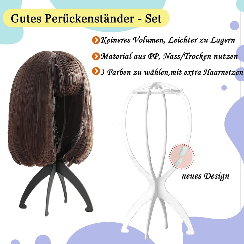 WXYYKX Plastic Wig Stand Set Portable Wig Stand 35 cm
