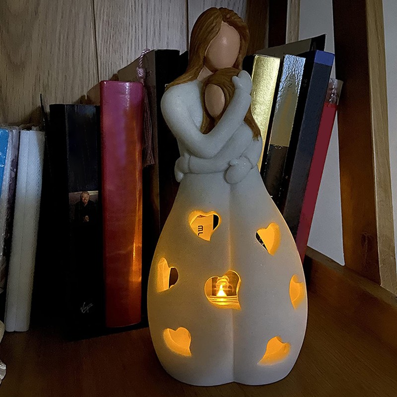 Mother's Day Gift Mother Daughter Hug Candle Holder Candle Light
