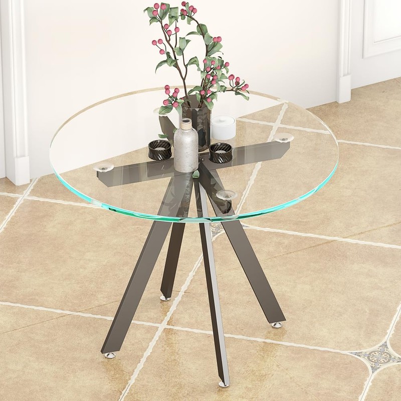 KaKaBB 28 Inch Metal Round Table Legs, Heavy Duty Round