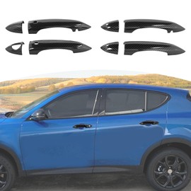 JOSHELA for Hornet Door Handle Cover Trim for Dodge Hornet 2024 up Carbon Fiber Grain Exterior Accessories 4pcs