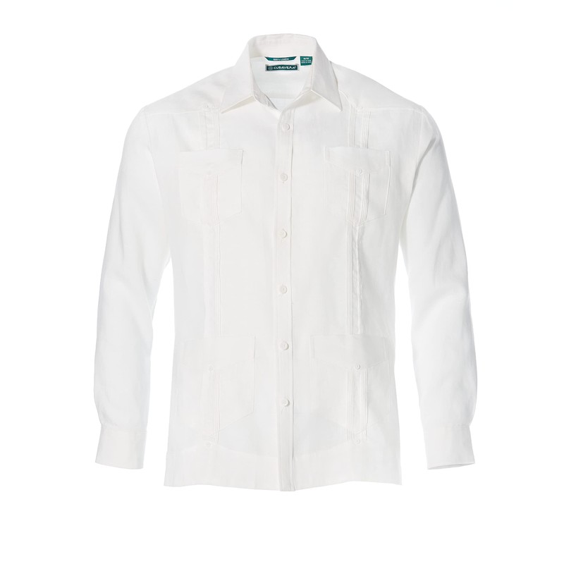 Cubavera Men's Button Down Collar Shirt, bright white