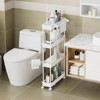 4 Tier Slim Storage Cart with Rolling Wheels (15.3" L