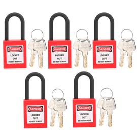 Lockout Tagout Lock, Practical 5 Sets Lockout Lock Durable with Keys for Industrial Use for Lock Out Tag Out Stations(red)
