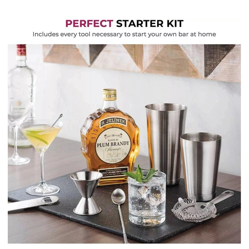 FineDine Expert Cocktail Shaker Home Bar Set - 14 Piece