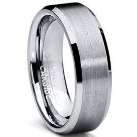 Metal Masters 6MM High Polish/Matte Finish Tungsten Ring, Bands Size 10