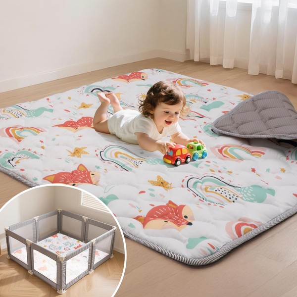 Duwenem Baby Play Mat for Floor,71x59 Inch Soft Padding Crawling
