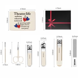Nail Clipper Set, Nail Clipper 6 Pcs Toenail Clippers, Stainless Steel Fingernail Clipper Sharpest Thick Toenail & Ingrown Nail Clipper Set, Theater Gifts (Theatre Life)
