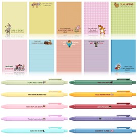 Nezyo 10 Sets Thank You Gifts for Colleagues Employee Appreciation Gifts Included 10 Pcs Animal Sticky Notes 10 Pcs Inspirational Ballpoint Pens with Ribbons for Women Men Staff Teacher Christmas