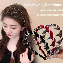 Zeamyhy 3 Pack Vintage High Cranium Artificial Pearl Hairband, 2025 New Elegant Pearl Headbands for Women Girls, Decorative Hair Bands Fashion Hair Accessories Gifts