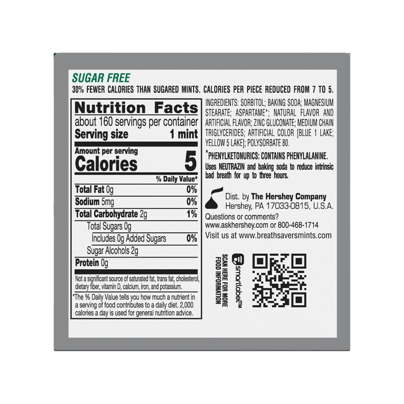 BREATH SAVERS Spearmint Sugar Free Breath Mints Tins, 1.27 oz